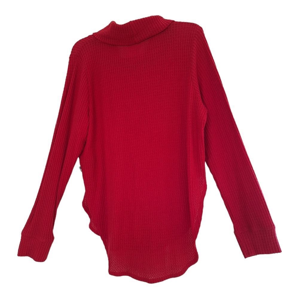 ANDREW MARC SPORT Cowl Neck Top Brushed Waffle Dolphin Hem Turtleneck Tunic XL - Picture 5 of 16